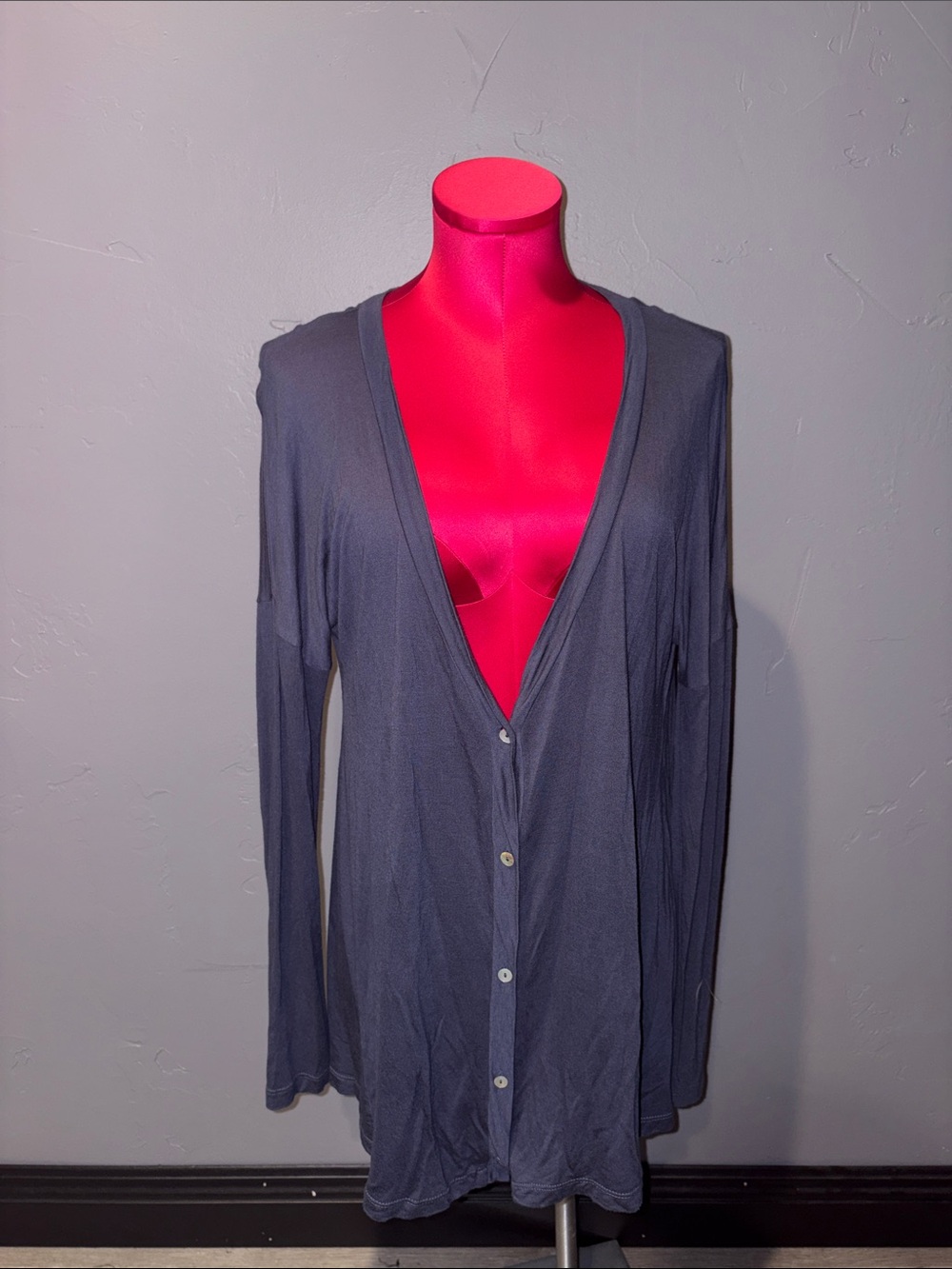 Chan Luu Lightweight blue Button-Front Cardigan Sweater